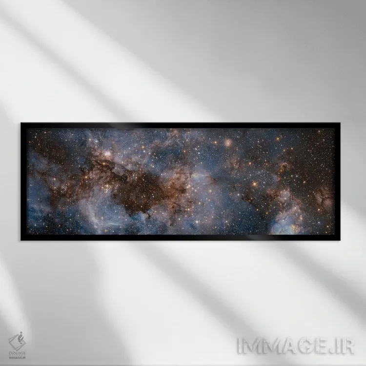تابلو غبار ستارهای درخشان اثر ناسا (آژانس فضایی آمریکا) - نمای قابدار مشکی