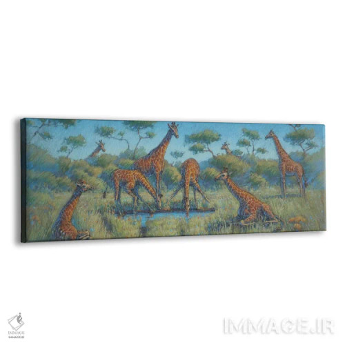 تابلو خانواده زرافه اثر ناتالی آیاس - نمای پرسپکتیو محصول