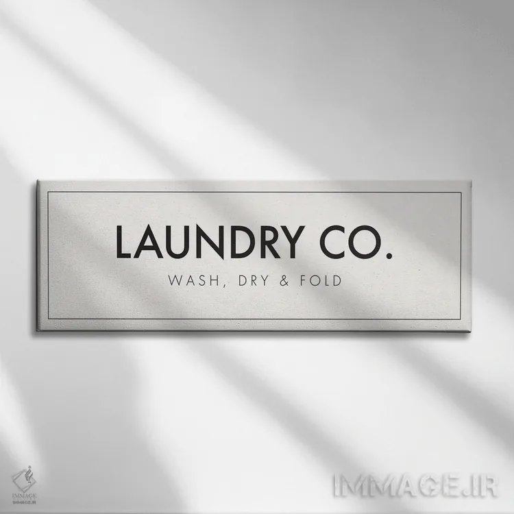 تابلو شرکت لباسشویی (طنز) اثر نیکول باسک - نمای روبهرو روی دیوار