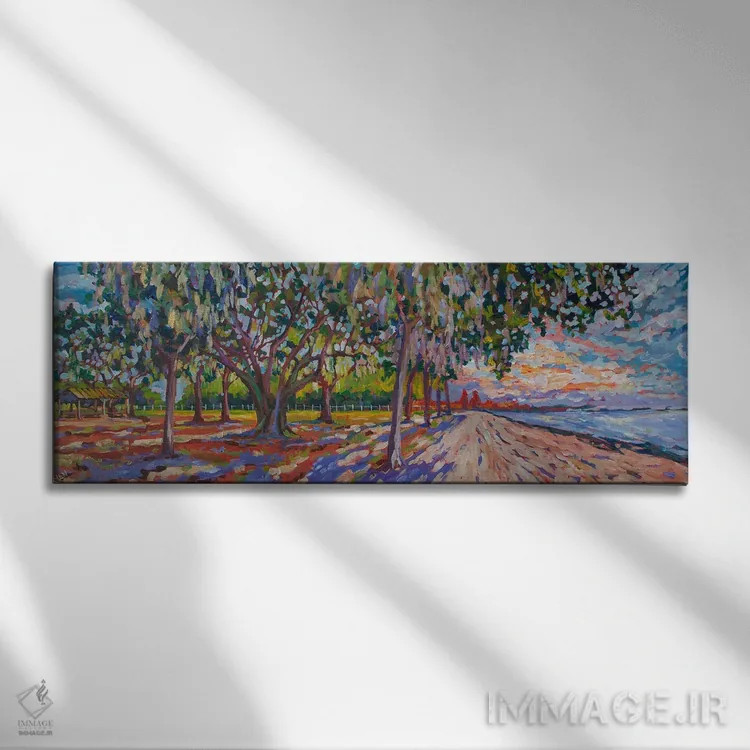 تابلو غروب پارک چیشولم اثر هدر نَگی - نمای روبهرو روی دیوار