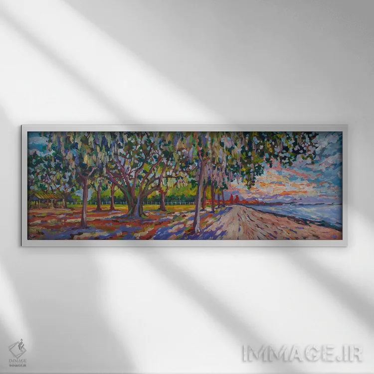 تابلو غروب پارک چیشولم اثر هدر نَگی - نمای قابدار سفید