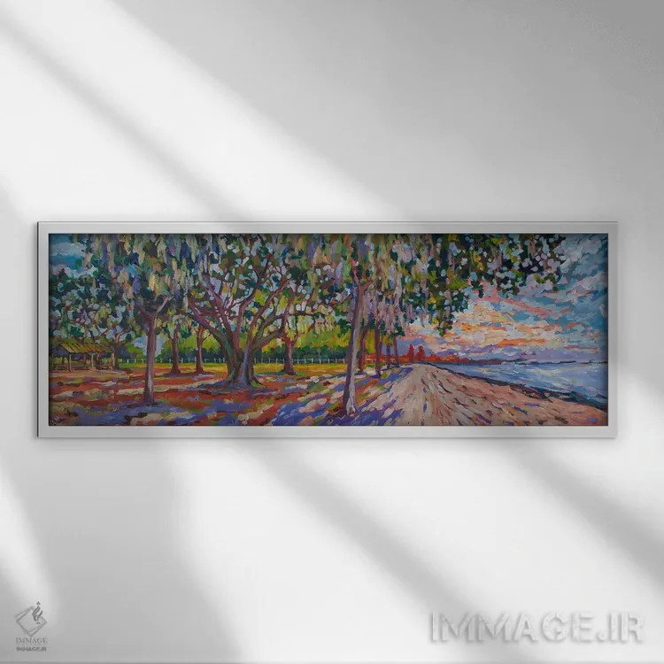 تابلو غروب پارک چیشولم اثر هدر نَگی - نمای قابدار سفید