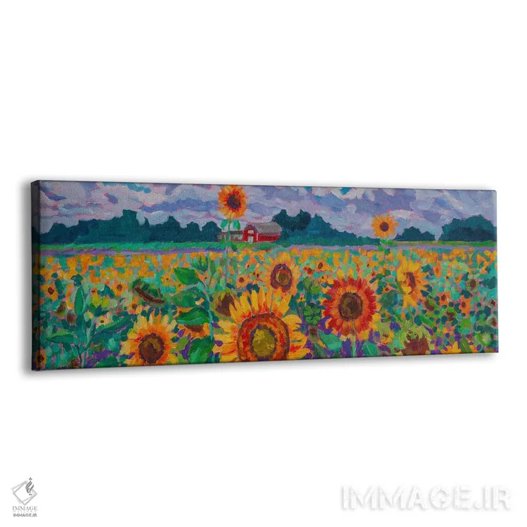 تابلو دشت گل آفتابگردان اثر هدر نَگی - نمای پرسپکتیو محصول