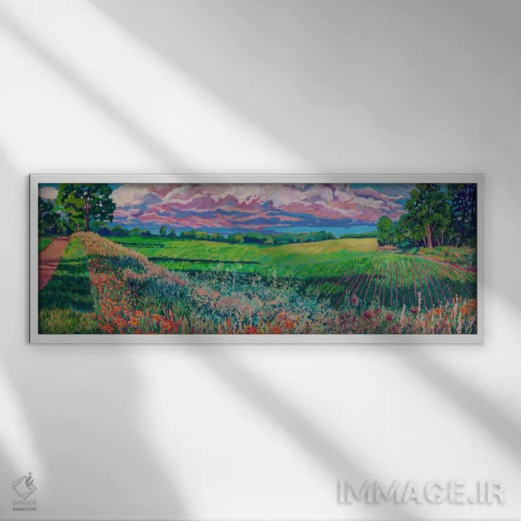 تابلو نما و گستره قلب سرزمین (نواحی مرکزی) اثر هدر نَگی - نمای قابدار سفید