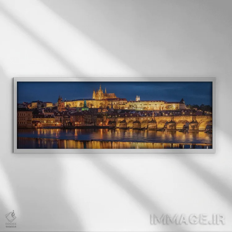 تابلو Prague, Czech Republic,قلعه، پراگ، جمهوری چک اثر جیم نیلسن - نمای قابدار سفید