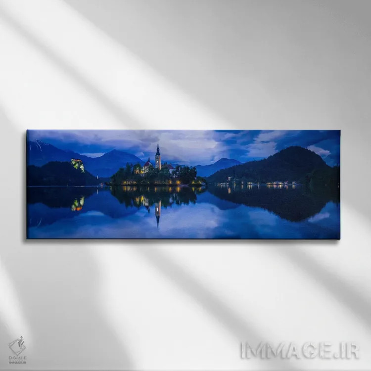 تابلو Bled, Slovenia,آبی دریاچه بلد، بلد، اسلوونی اثر جیم نیلسن - نمای روبهرو روی دیوار