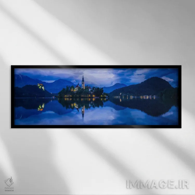 تابلو Bled, Slovenia,آبی دریاچه بلد، بلد، اسلوونی اثر جیم نیلسن - نمای قابدار مشکی