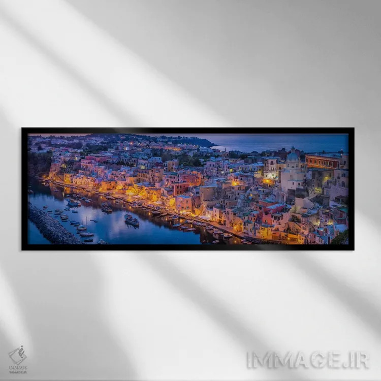 تابلو Procida, Italy,ساعت آبی در پروچیدا، پروچیدا، ایتالیا اثر جیم نیلسن - نمای قابدار مشکی