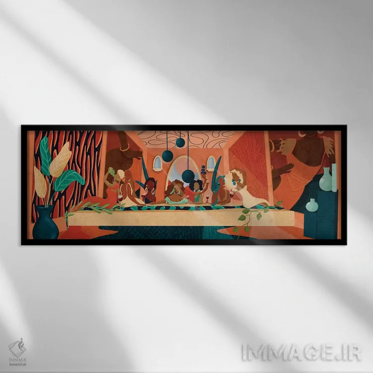 تابلو شام آخر اثر رینا نوریگا - نمای قابدار مشکی