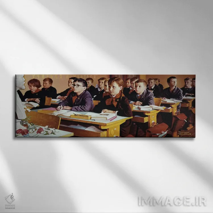 تابلو آموزش اثر نورمن راکول - نمای روبهرو روی دیوار