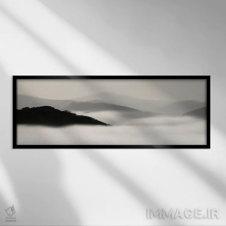 تابلو مه کوهستانی ۲ اثر نیکلاس بل - نمای قابدار مشکی