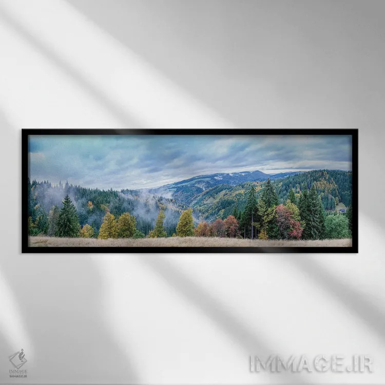 تابلو پانورامای طبیعت بکر آلمان اثر نیک ریو - نمای قابدار مشکی