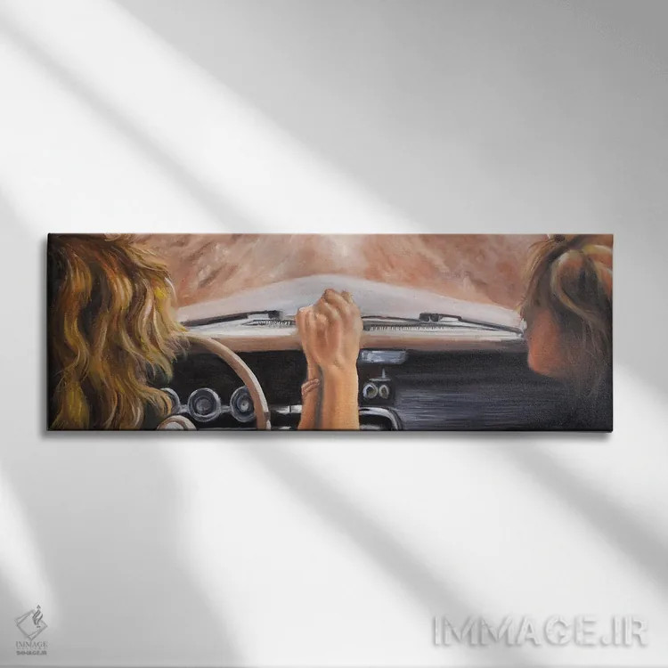 تابلو تلما و لوئیز اثر سلمی نصرالباور - نمای روبهرو روی دیوار