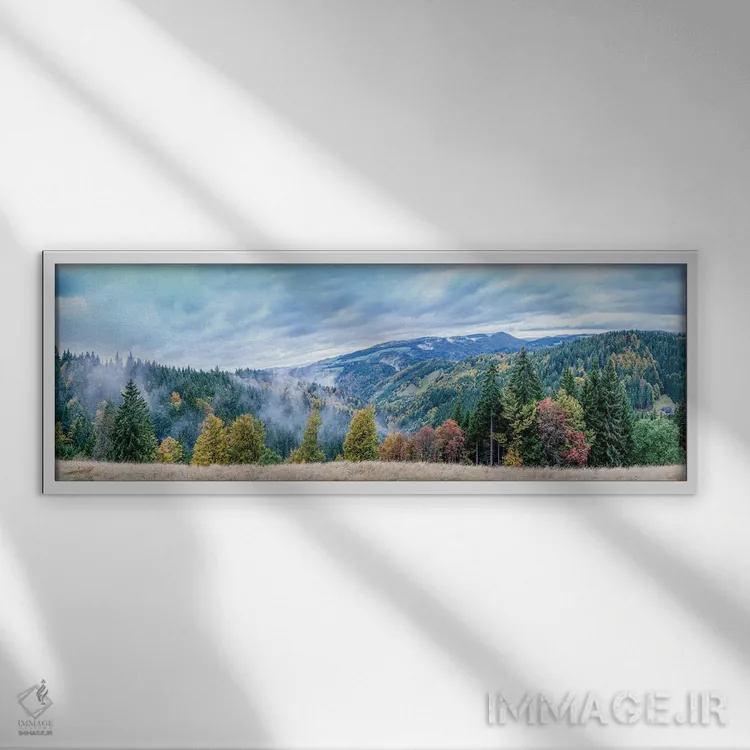 تابلو پانورامای طبیعت بکر آلمان اثر نیک ریو - نمای قابدار سفید