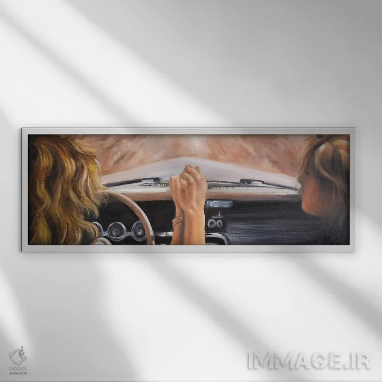 تابلو تلما و لوئیز اثر سلمی نصرالباور - نمای قابدار سفید