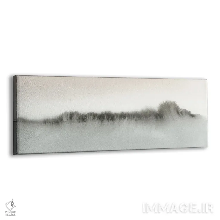تابلو افق آبرنگی با مرجانی ملایم و خاکستری اثر نووو پرینتس (چاپ هنری نوین) - نمای پرسپکتیو محصول