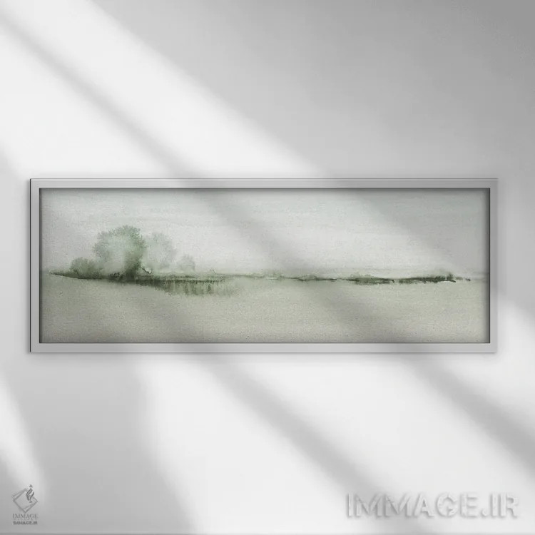 تابلو چشمانداز جنگلی سبزگون اثر نووو پرینتس (چاپ هنری نوین) - نمای قابدار سفید