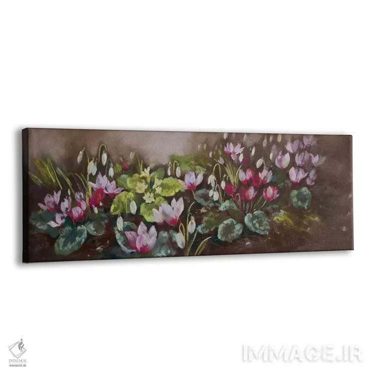 تابلو ژانویه - سیکلامن و گلهای برفی اثر نل واتمور - نمای پرسپکتیو محصول