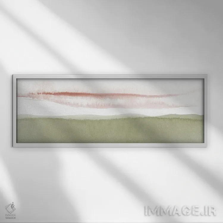 تابلو مزارع سرسبز اثر نووو پرینتس (چاپ هنری نوین) - نمای قابدار سفید