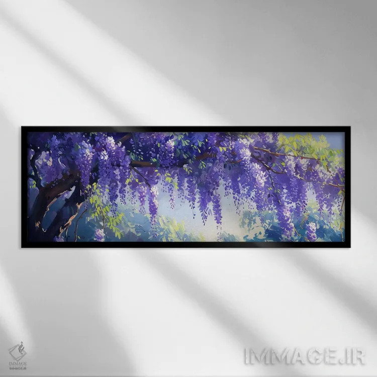 تابلو رویای پرطراوت گلیسینیا اثر الگا وُلنا - نمای قابدار مشکی