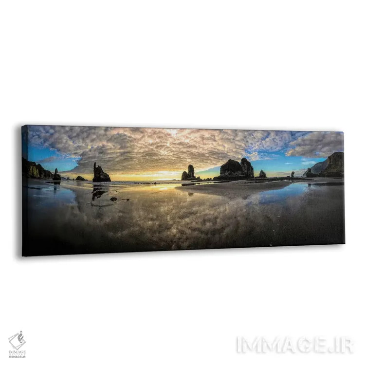 تابلو پیش از غروب در ساحل موتوکیکی، ساحل غربی نیوزیلند اثر اولنا آرت (استودیو هنری) - نمای پرسپکتیو محصول