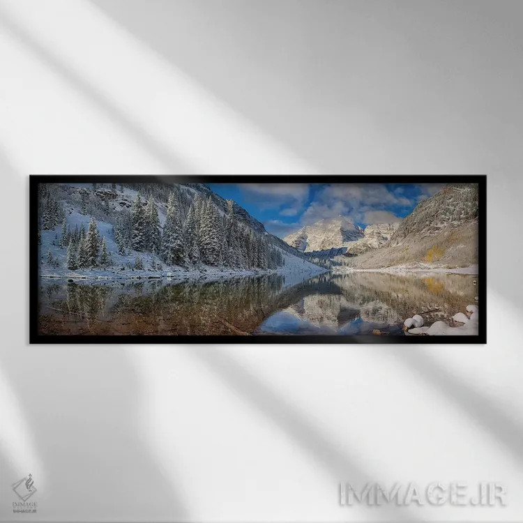 تابلو مارون بلز در زمستان اثر اولنا آرت (استودیو هنری) - نمای قابدار مشکی