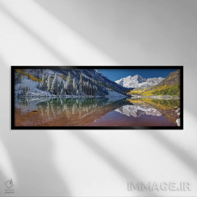 تابلو پاییز در مارون بلز (تصویر پانوراما) اثر اولنا آرت (استودیو هنری) - نمای قابدار مشکی
