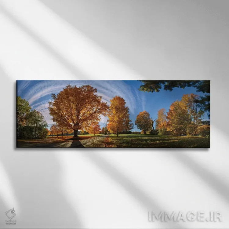 تابلو در جاده روستایی نیوانگلند اثر اولنا آرت (استودیو هنری) - نمای روبهرو روی دیوار