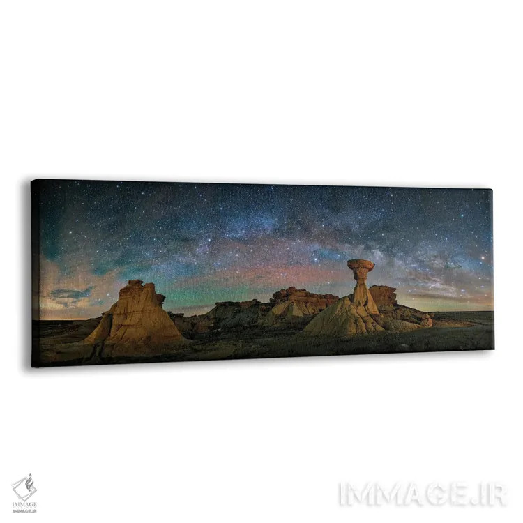تابلو بیستی بدلندز زیر شب پرستاره غربی اثر اولنا آرت (استودیو هنری) - نمای پرسپکتیو محصول