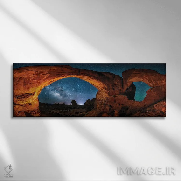 تابلو طاقهای موآب در کنار ستارگان اثر اولنا آرت (استودیو هنری) - نمای روبهرو روی دیوار