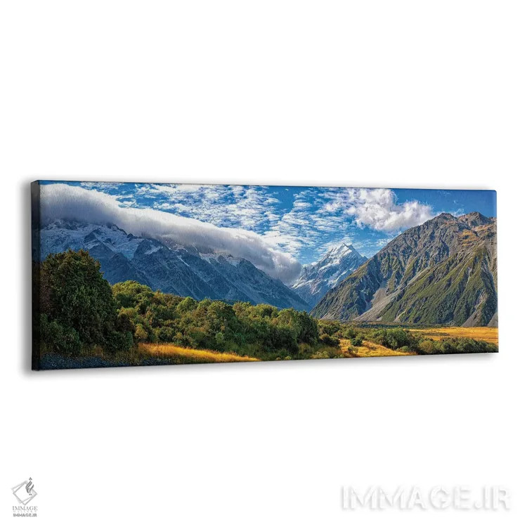 تابلو قله باشکوه کوه کوک در چشمانداز آلپی نیوزیلند اثر اولنا آرت (استودیو هنری) - نمای پرسپکتیو محصول