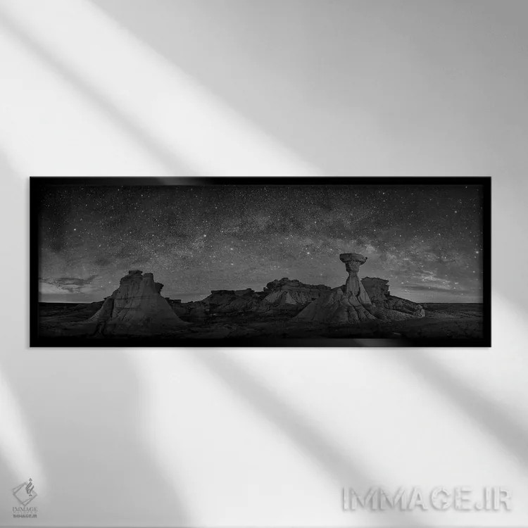 تابلو بیستی بدلندز زیر شب پرستارهی کهن غربی اثر اولنا آرت (استودیو هنری) - نمای قابدار مشکی