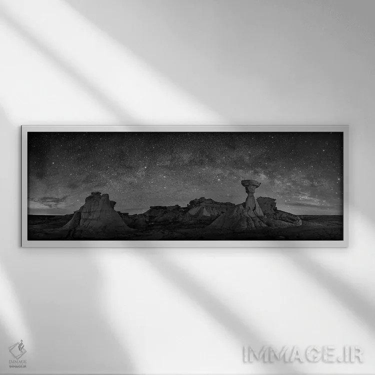 تابلو بیستی بدلندز زیر شب پرستارهی کهن غربی اثر اولنا آرت (استودیو هنری) - نمای قابدار سفید