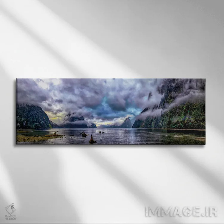 تابلو فیورد میلفورد ساند، پارک ملی فیوردلند نیوزیلند اثر اولنا آرت (استودیو هنری) - نمای روبهرو روی دیوار