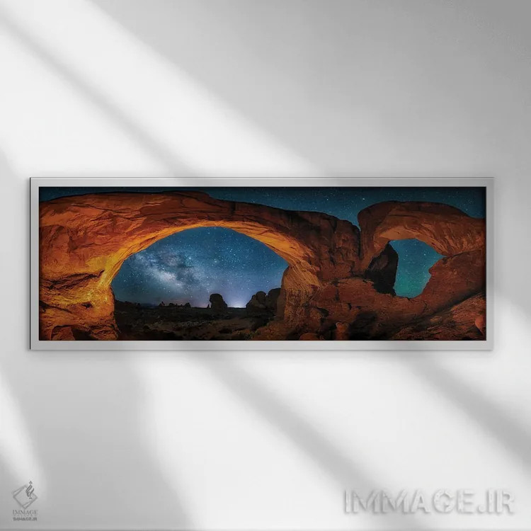 تابلو طاقهای موآب در کنار ستارگان اثر اولنا آرت (استودیو هنری) - نمای قابدار سفید
