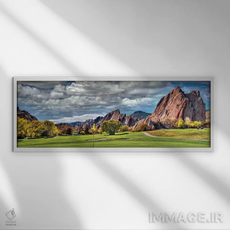 تابلو فصل پاییز در باشگاه گلف راکسبرو اروهد در لیتلتون، کلرادو اثر اولنا آرت (استودیو هنری) - نمای قابدار سفید