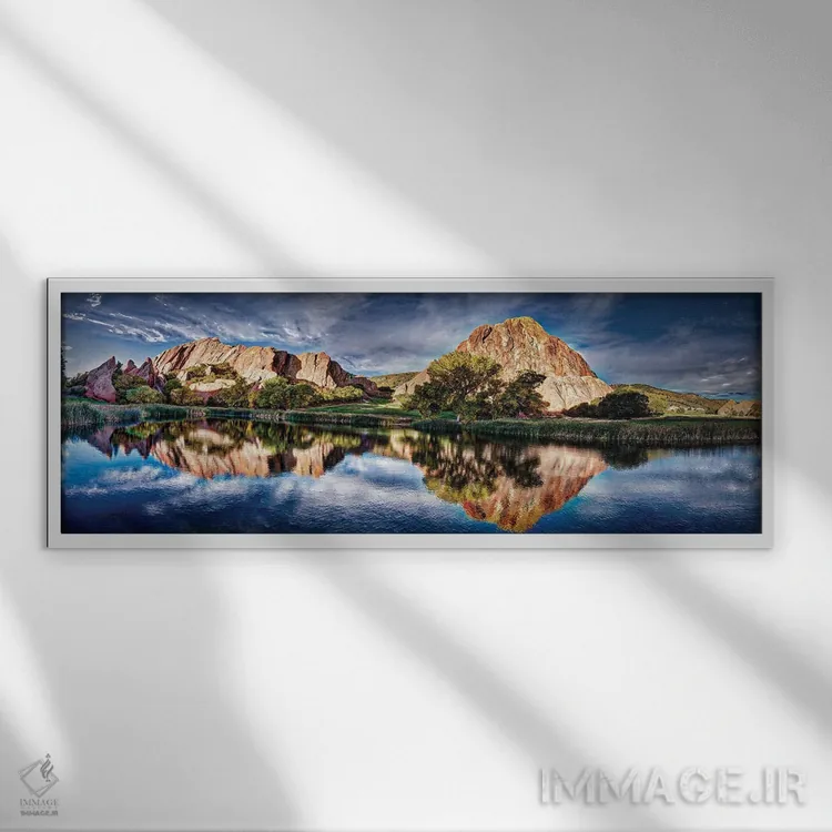 تابلو زمین گلف رد راکس ریفلکشن در باشگاه گلف راکسبرو اروهد اثر اولنا آرت (استودیو هنری) - نمای قابدار سفید