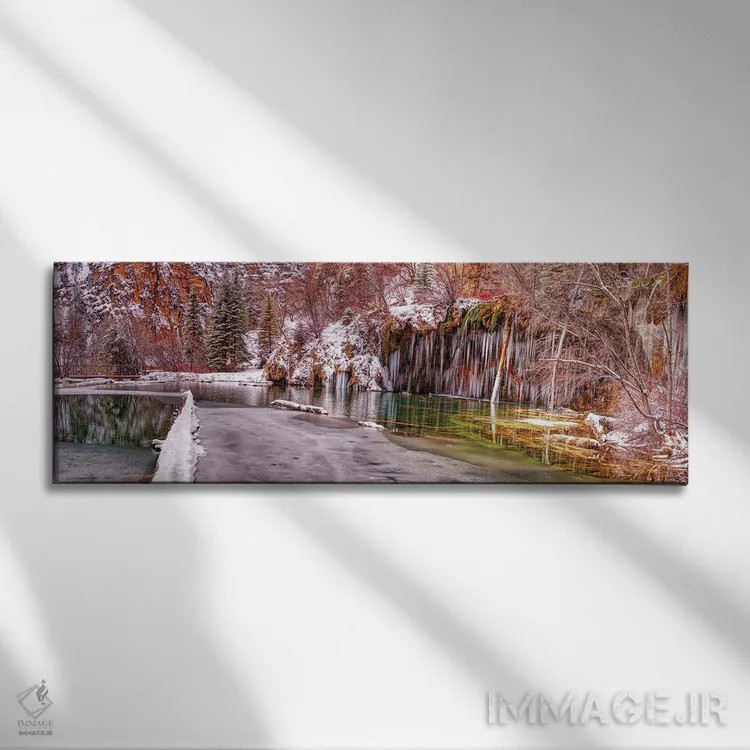 تابلو دریاچه هنگینگ و کوهها در کلرادو، آمریکا اثر اولنا آرت (استودیو هنری) - نمای روبهرو روی دیوار