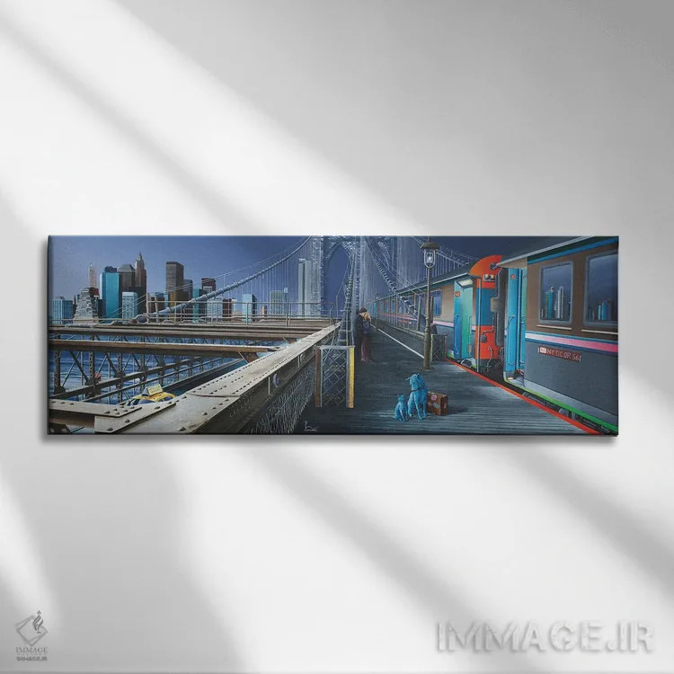 تابلو آب روان اثر اولیویه لامبوری - نمای روبهرو روی دیوار