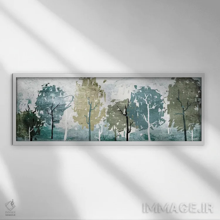 تابلو "جنگل انتزاعی" اثر آن ری - نمای قابدار سفید