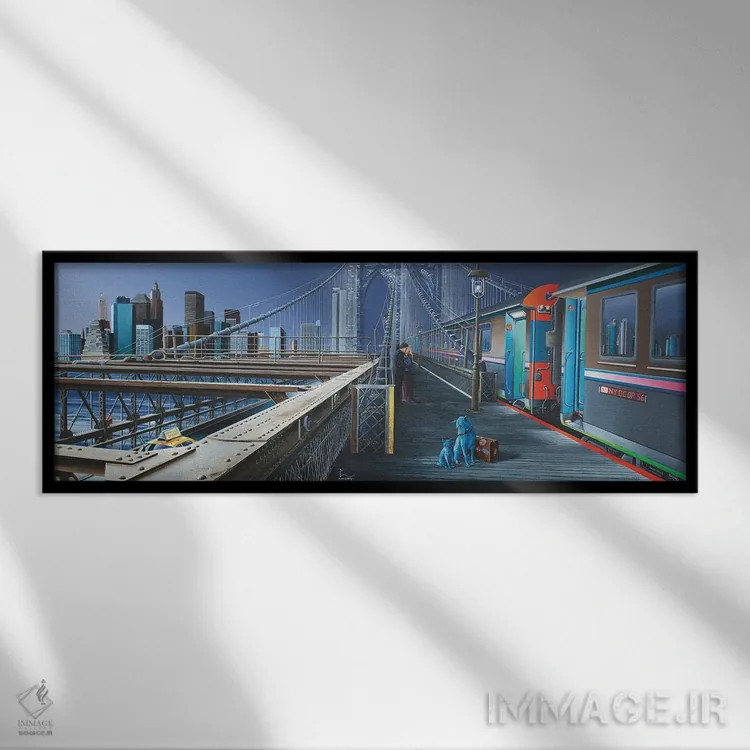 تابلو آب روان اثر اولیویه لامبوری - نمای قابدار مشکی