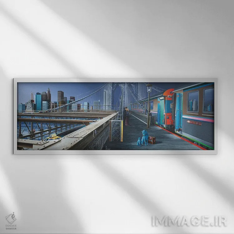 تابلو آب روان اثر اولیویه لامبوری - نمای قابدار سفید