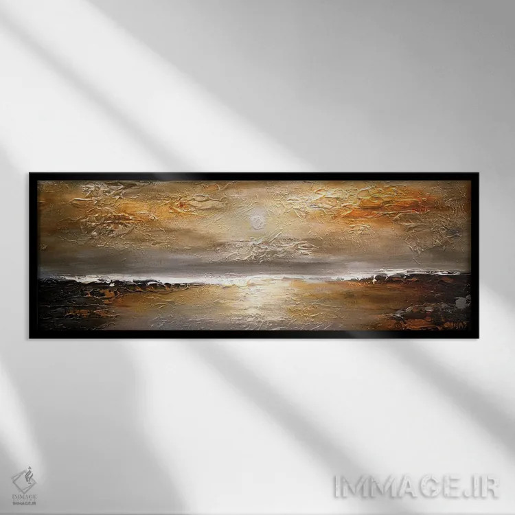 تابلو غروب آفتاب اثر اوسنات تزدک - نمای قابدار مشکی