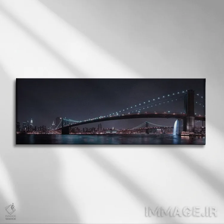تابلو آسمانخراشهای منهتن و پل بروکلین اثر فابین براوین - نمای روبهرو روی دیوار