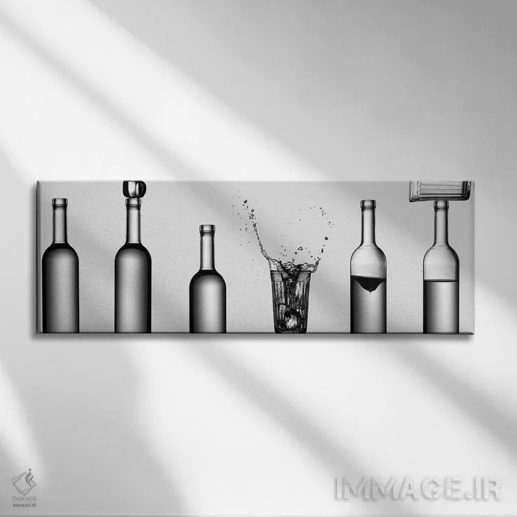 تابلو بازی بطریها اثر والری کاسموسوف - نمای روبهرو روی دیوار