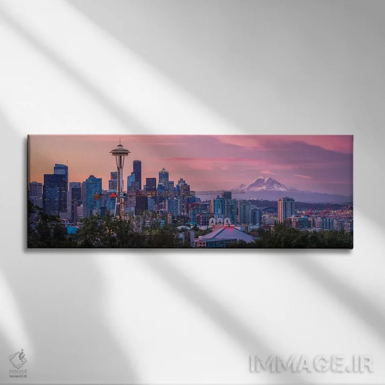 تابلو "صبح بخیر، سیاتل!" اثر مایکل ژنگ - نمای روبهرو روی دیوار