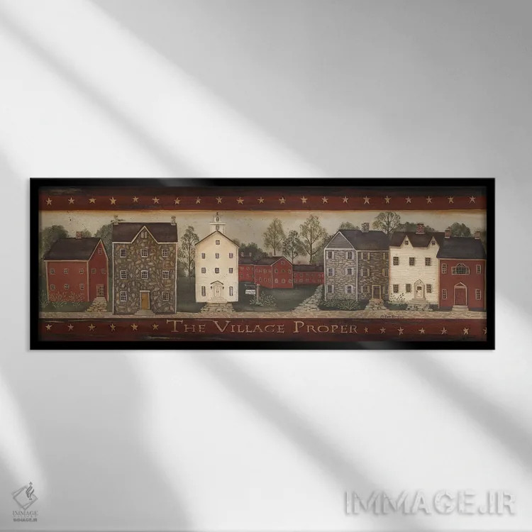 تابلو بخش اصلی روستا اثر پم بریتون - نمای قابدار مشکی