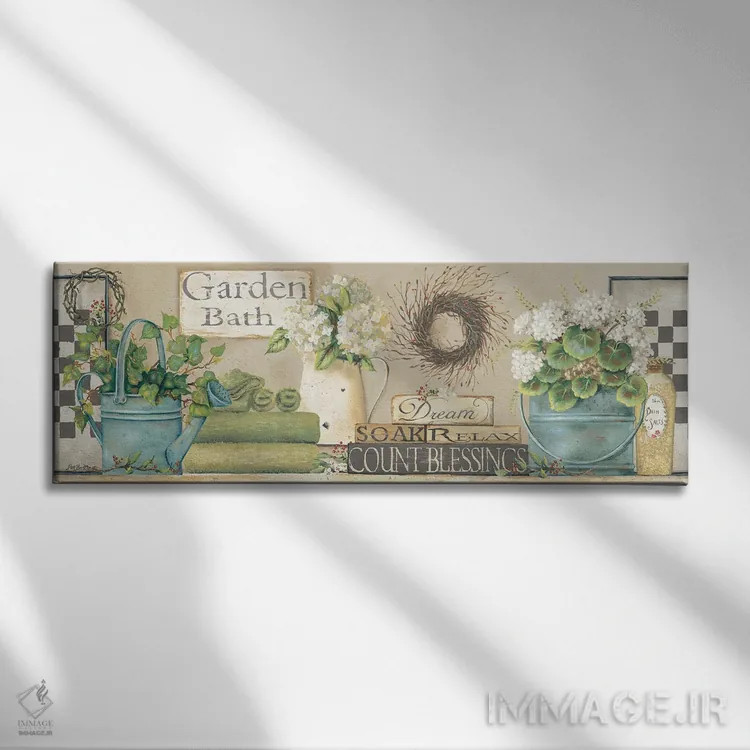 تابلو حمام باغ اثر پم بریتون - نمای روبهرو روی دیوار