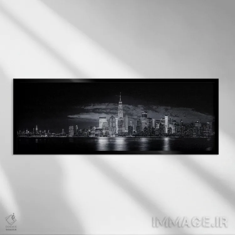 تابلو گاتهام (نام خیالی شهر) اثر جکسون کاروالیو - نمای قابدار مشکی