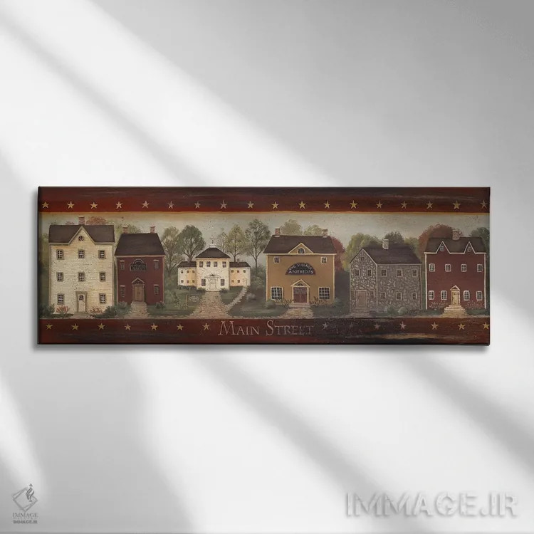 تابلو خیابان اصلی اثر پم بریتون - نمای روبهرو روی دیوار